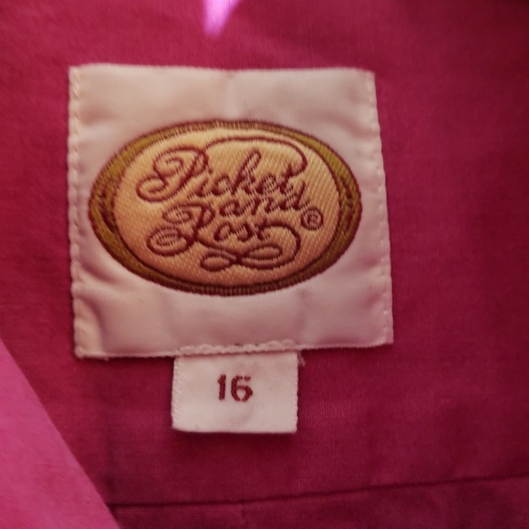 Picket and Post Purple Button Down Shirt Top 16 - Picture 6 of 8